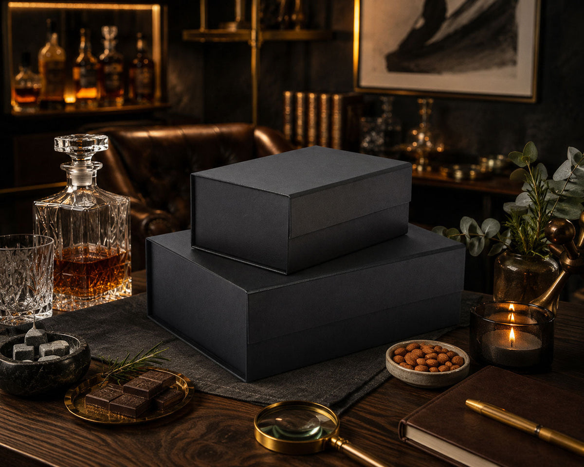 Black Faux Leather Gift Box Collection