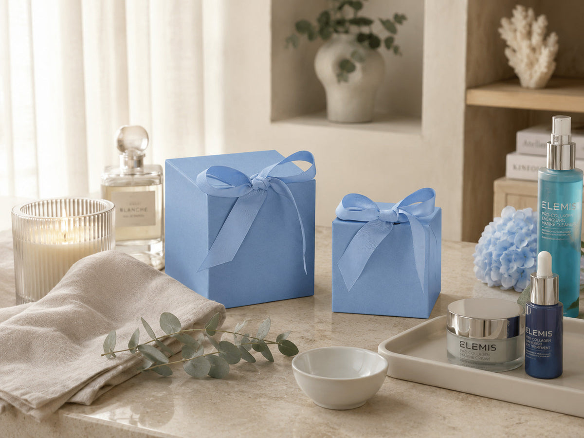 Rustic Dusky Blue SoftBox Gift Box Carton Samples - Try Before Buying Bulk