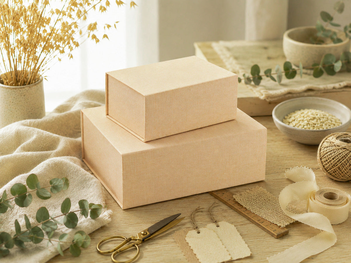 Hessian Linen Luxury Folding Gift Boxes