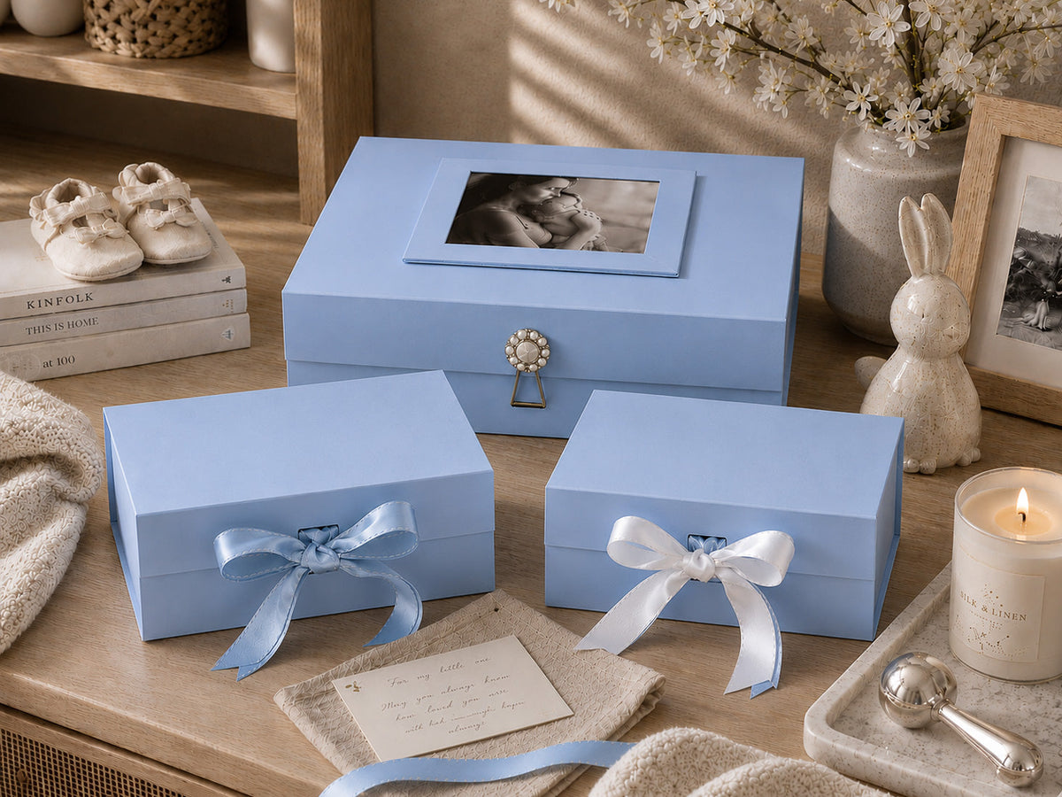 Pale Blue Gift Box Samples - Try Before Buying Bulk
