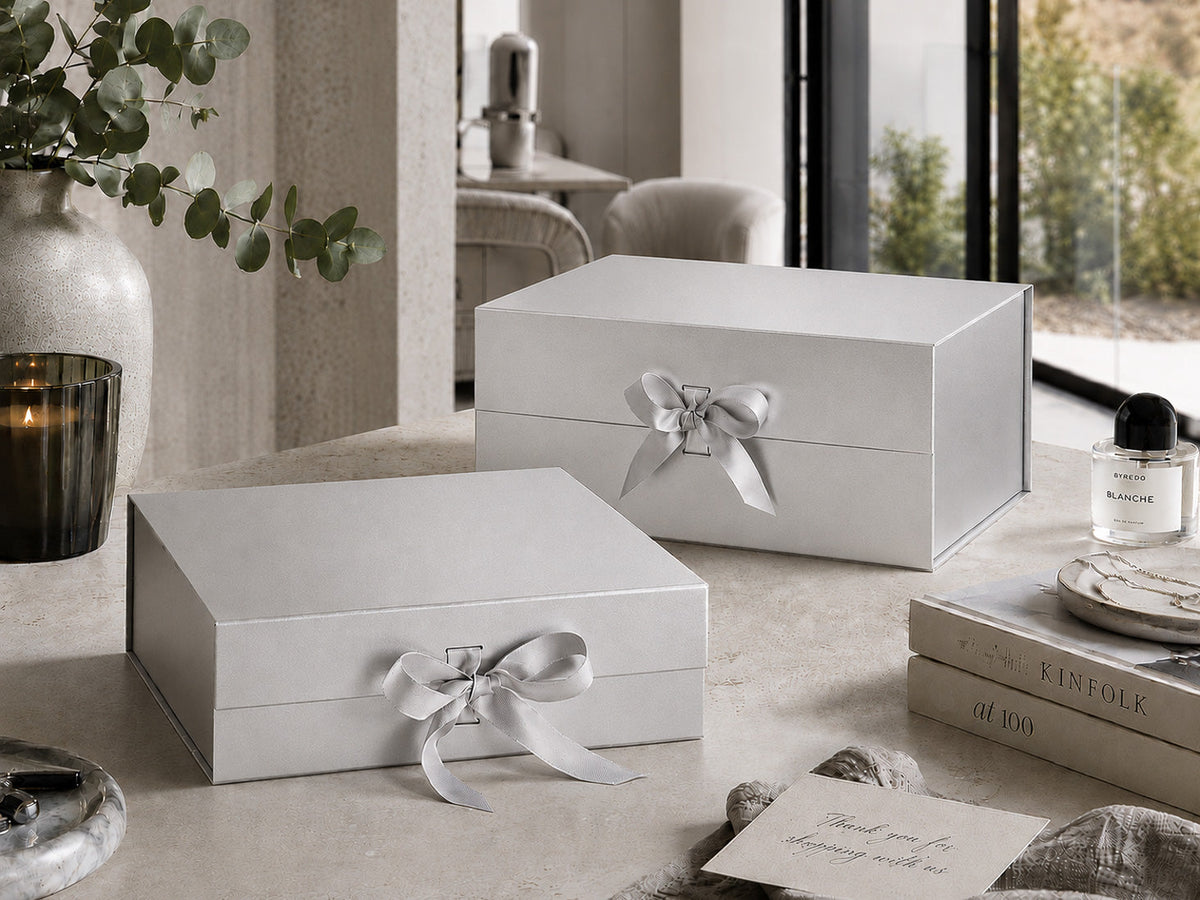 Silver Gift Box Samples - Try Before Buying Bulk