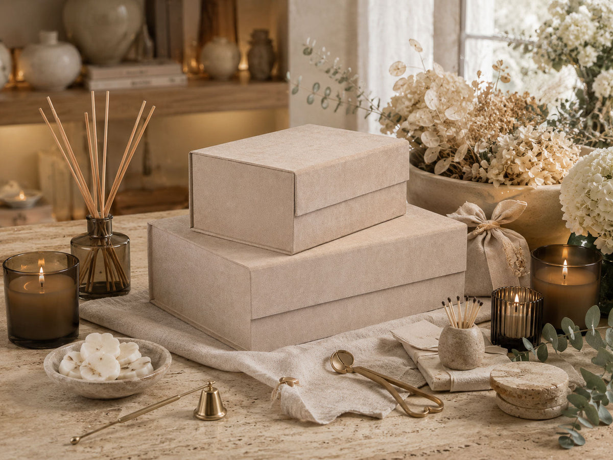 Stone Faux Suede Luxury Gift Boxes