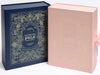 Navy and Pink gift boxes with Metallic Gold Christmas and Easter logos