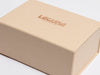 Rose Gold Laguna Foiled logo on A5 Deep Hessian Linen Gift Boxes
