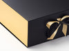 Sample Metallic Gold Foil FAB Sides® Featured on Black Gift Box Close Up