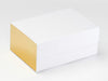Metallic Gold FAB Sides® Decorative Side Panels Featured on White A5 Deep Gift Box
