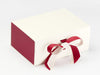 Beauty Double Ribbon Featured with Claret FAB Sides® on Ivory Gift Box