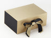 Black Grosgrain Ribbon with Black Matt FAB Sides® Featured on Gold Gift Box