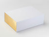 Metallic Gold Foil FAB Sides® Featured on White No Ribbon A4 Deep Gift Box
