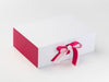 Hot Pink Ribbon with Hot Pink FAB Sides® Featured on White Gift Box