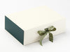 Woodland Friends Sage Printed Ribbon Featured on Ivory Gift Box with Hunter Green FAB Sides®