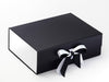White Gloss FAB Sides® Decorative Side Panels Featured on Black Gift Box with White Satin Double Ribbon