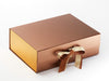 Gold Metallic Sparkle Ribbon Featured on Copper A4 Deep Gift Box with Gold FAB Sides®