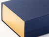 Navy Blue Gift Box featuring Metallic Gold FAB Sides® Decorative Side Panels