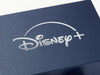 Navy Blue Gift Box with Custom Printed Silver Foil Disney Logo
