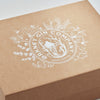 Custom White Printed Design nonto Natural Kraft Gift Box