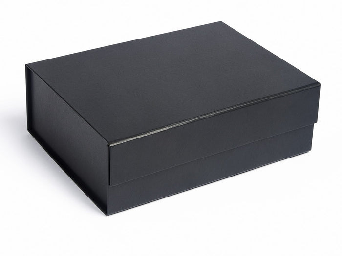 Black Faux Leather A4 Deep Gift Box Assembled