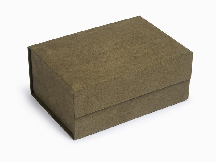 A5 Deep Faux Suede Sage Green Gift Box