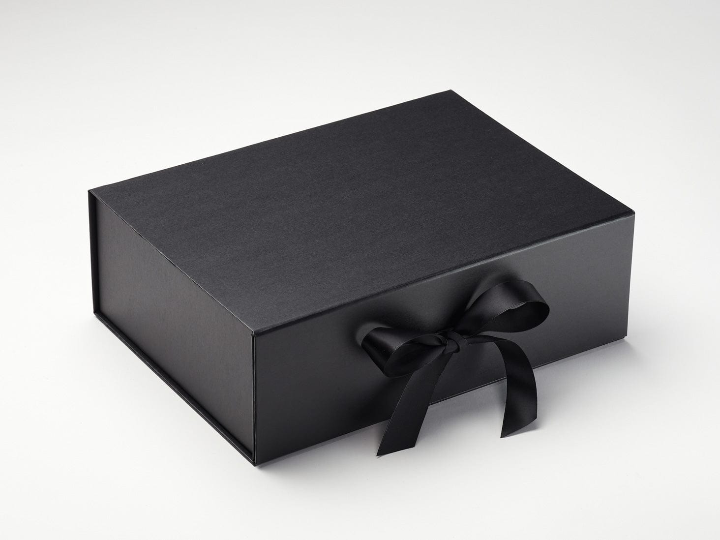 Black A4 Deep No Magnet Gift Box with Changeable Ribbon