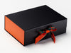 Foxy Friends Christmas Ribbon Featured on Black Gift Box with Orange FAB Sides®
