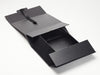 Sample Black A4 Deep No Magnets Gift Box with Changeable Ribbon Partly Open