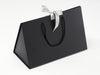 Large Black BoxBag® Featured with Silver Sparkle Satin Ribbon