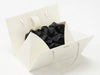 Ivory Boxbag with Black scrunched tissue paper inside