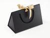 Black Medium BoxBag® Featured with Gold Sparkle Satin Ribbon