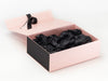 Black Tissue Paper Featured with Black Matt FAB Sides® on Pale Pink Gift Box