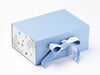 White Satin Ribbon Featured on Pale Blue Gift Box with Butterfly Bonanza FAB Sides®