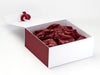 Beauty Ribbon, Claret FAB Sides® and Claret Tissue Paper featured with White Gift Box