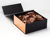 Metallic Copper Tissue Paper in Black Gift Box with Rose Copper FAB Sides®