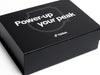 Black A4 Deep No Ribbon Gift box with 'Power-up your peak Tik Tok' logo on a white background