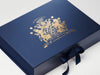 Custom Gold Foil Logo onto Navy Gift Box