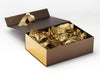 Gold Tissue Featured with Gold Sparkle Ribbon and Metallic Gold FAB Sides® on Bronze Gift Box