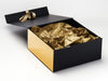 Gold Foil Metallic FAB Sides® Featured on Black Gift Box with Gold Tissue Paper