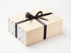 Paw Prints FAB Sides® Featured on Hessian Linen Gift Box with Black Satin Recycled Ribbon