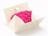 Hot Pink Tissue Paper inside Ivory Boxbag