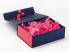 Hot Pink Tissue Paper Featured with Navy Gift Box and Hot Pink FAB Sides®