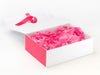 Hot Pink Tissue Paper Featured in White Gift Box with Hot Pink FAB Sides®