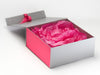 Hot Pink Tissue Paper Featured in Silver Gift Box with Hot Pink FAB Sides®