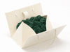 Hunter Green Tissue Paper inside Ivory Boxbag