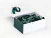 Hunter Green Tissue Paper Featured with Hunter Green FAB Sides® on White Gift Box