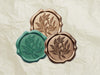 Ivory Tissue Paper with Copper, Bronze and Forest Green Wax Seals