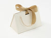 Small Ivory BoxBag® Featured with Gold Grosgrain Ribbon