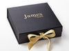 Personalised Gift Box on Black Gift Box with Gold Ribbon