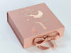 Rose Gold Gift Box with Rose Gold Tone on Tone Foil Design