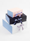 Lavender Blue FAB Sides® Featured on Pale Pink, White and Black Gift Boxes