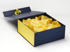 Navy Blue Gift Box Featuring Lemon Yellow Tissue Paper and FAB Sides®