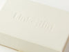Custom Debossed logo onto Ivory Gift Box